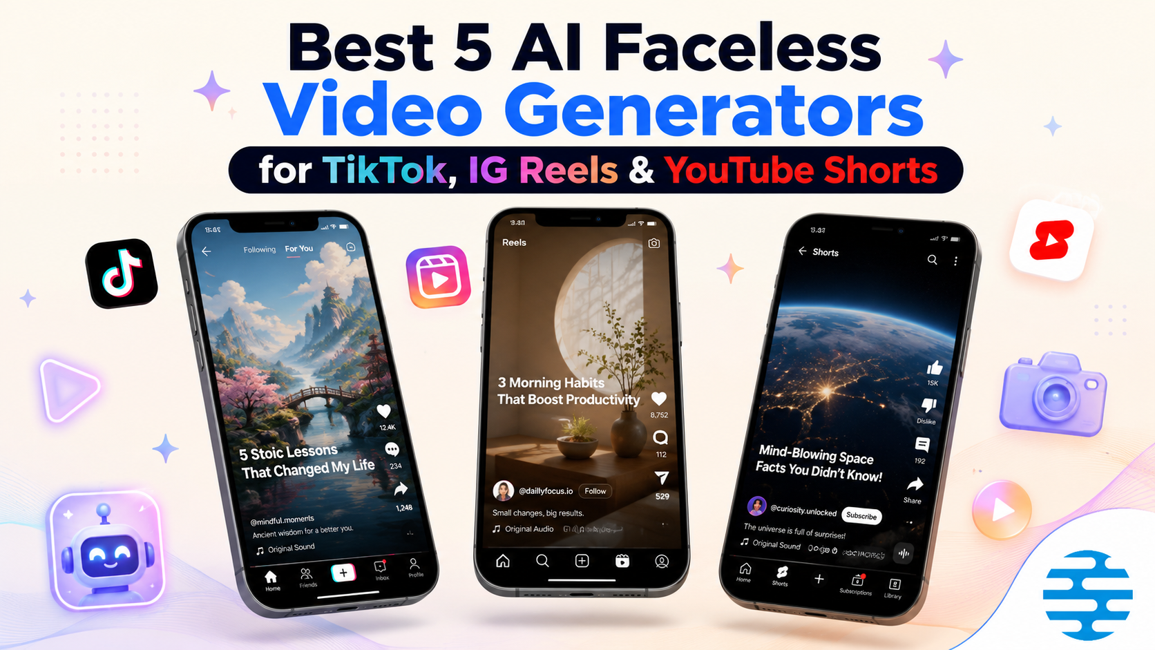 Best 5 AI Faceless Video Generators for TikTok, IG Reels & YouTube Shorts Cover